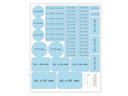 Stickers for school items - sticker dimensions