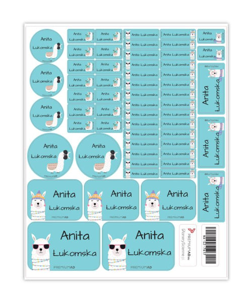 Ein Set Namensaufkleber mit dem Namen Ihres Kindes für die Schule oder den Kindergarten